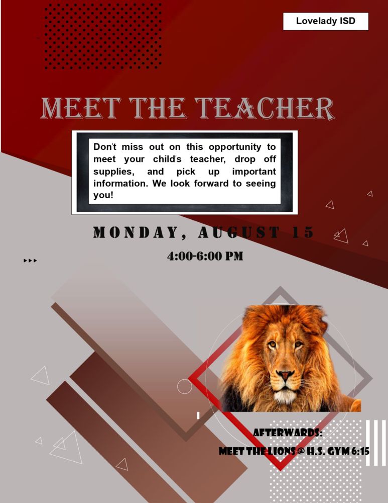 Meet the Teacher and Meet the Lions
